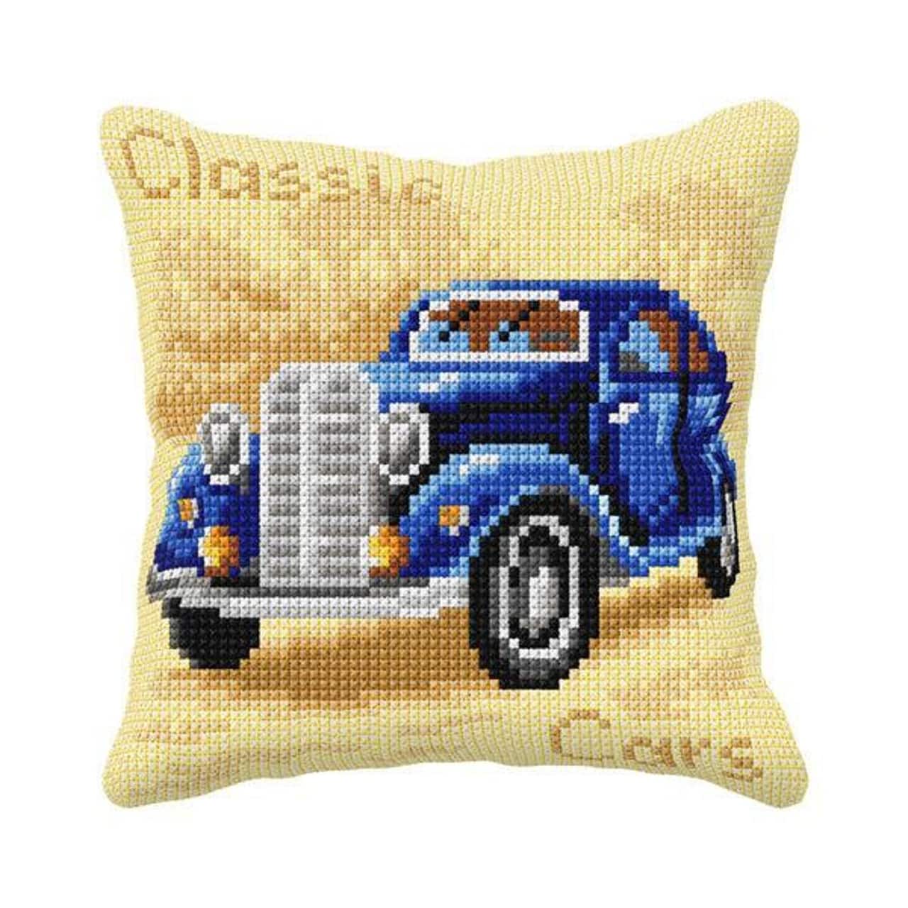 Orchidea Blue Car Cushion Cross Stitch Kit